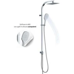 Colonna Doccia Attrezzata Acciaio Inox Cromato Soffione Quadro Doccetta Confezione 1 -Hansgrohe Negozio 18129692 3