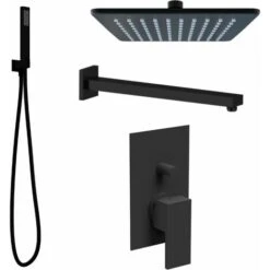 Kit Doccia Quadro Nero Opaco Ponsi Square BNKISK0009 Nero Opaco