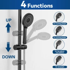 Cecipa Nero 38°C Colonne Doccia Termostatiche Colonna Doccia Termostatica Con Doccetta, Soffione A Pioggia, Set Doccia Termostatico Regolabile In Altezza -Hansgrohe Negozio 18380805 3