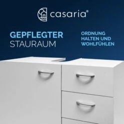 Casaria Armadietto Sottolavabo Mobile Per Il Bagno 63X54x30cm 3 Cassetti E Ripiano Con Anta Bianco Mobiletto Per Lavandino -Hansgrohe Negozio 18458227 5