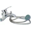 Rubinetto Doccia Bagno Grigio Silver Cromato Miscelatore Doccetta Vasca Jh-8092