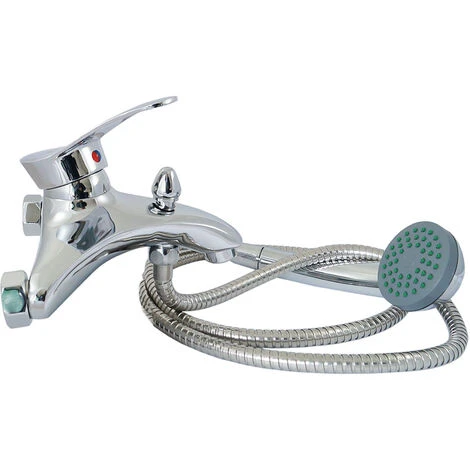 Rubinetto Doccia Bagno Grigio Silver Cromato Miscelatore Doccetta Vasca Jh-8092 1 Rubinetto Doccia Bagno Grigio Silver Cromato Miscelatore Doccetta Vasca Jh-8092
