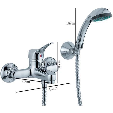Rubinetto Doccia Bagno Grigio Silver Cromato Miscelatore Doccetta Vasca Jh-8092 2 Rubinetto Doccia Bagno Grigio Silver Cromato Miscelatore Doccetta Vasca Jh-8092 - immagine 2