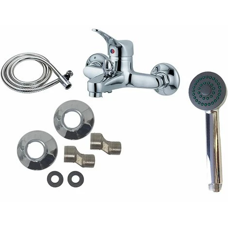 Rubinetto Doccia Bagno Grigio Silver Cromato Miscelatore Doccetta Vasca Jh-8092 4 Rubinetto Doccia Bagno Grigio Silver Cromato Miscelatore Doccetta Vasca Jh-8092 - immagine 4