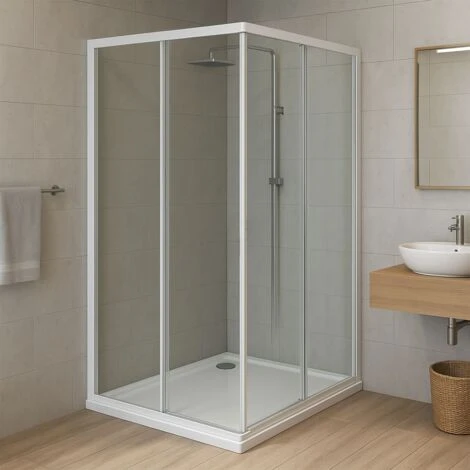 Ogomondo Box Cabina Doccia Angolare Corner Due Ante Scorrevoli Cristallo Temprato Trasparente Misure 66.5-69.5x66.5-69.5xh185 Cm Trasparente - Confezione 1 2 Ogomondo Box Cabina Doccia Angolare Corner Due Ante Scorrevoli Cristallo Temprato Trasparente Misure 66.5-69.5x66.5-69.5xh185 Cm Trasparente - Confezione 1 - immagine 2