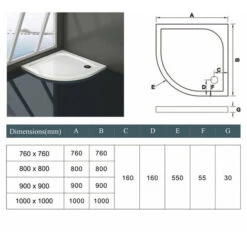 Piatto Doccia Semicircolare In Marmo Minerale E Resina Mista Ultra Sottile 3cm Bianco Lucido Antiscivolo Antibatterico 80x80cm -Hansgrohe Negozio 19907806 3