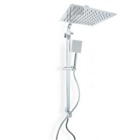 Colonna Doccia Quadra Con Deviatore ZEUS METAFORM Acciaio Inox Con Soffione E Doccetta Quadro 1 Colonna Doccia Quadra Con Deviatore ZEUS METAFORM Acciaio Inox Con Soffione E Doccetta Quadro