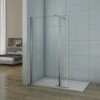Parete Doccia Walk-in 50cm Munito Di Paretina Mobile 40cm Con Barra Stabilizzatrice 70-120cm Vetro 8mm Temperato Trasparente Anticalcare 90x200cm