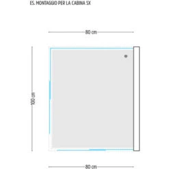 Ogomondo Box Cabina Doccia Corner 3 Lati Cristallo Temprato Serigrafato 80x100x80 Sinistro -Hansgrohe Negozio 20133030 4