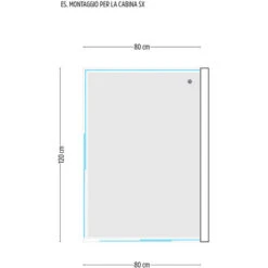 Ogomondo Box Cabina Doccia Corner 3 Lati Cristallo Temprato Serigrafato 80x120x80 Sinistro -Hansgrohe Negozio 20133040 4