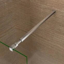 Walk In Con Barra Stabilizzatrice Regolabile 73-120cm Cristallo 8mm Temperato Anticalcare Trasparente 50x200cm -Hansgrohe Negozio 21892439 4