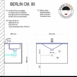 MOBILE BAGNO 80 CM CON CASSETTI OLMO LEONE LAVABO IN CERAMICA BERLIN -Hansgrohe Negozio 2259574 5