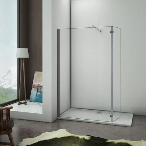 H.200cm Doccia Walk-in Con Paretina Movibile 40cm In Cristallo 8mm Anticalcare Barra Stabilizzatrice 70-120cm Misura 130 Cm (90+40) 1 H.200cm Doccia Walk-in Con Paretina Movibile 40cm In Cristallo 8mm Anticalcare Barra Stabilizzatrice 70-120cm Misura 130 Cm (90+40)
