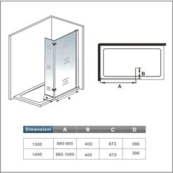 H.200cm Doccia Walk-in Con Paretina Movibile 40cm In Cristallo 8mm Anticalcare Barra Stabilizzatrice 70-120cm Misura 130 Cm (90+40) 9 H.200cm Doccia Walk-in Con Paretina Movibile 40cm In Cristallo 8mm Anticalcare Barra Stabilizzatrice 70-120cm Misura 130 Cm (90+40) -Hansgrohe Negozio 22870038 5