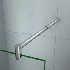 Parete Doccia Walk-in Con Barra Stabilizzatrice Regolabile 70-120cm Cristallo 6mm Temperato Anticalcare Misura 65x185cm -Hansgrohe Negozio 22870062 3