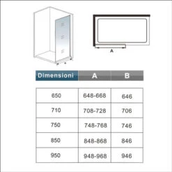 Parete Doccia Walk-in Con Barra Stabilizzatrice Regolabile 70-120cm Cristallo 6mm Temperato Anticalcare Misura 65x185cm -Hansgrohe Negozio 22870062 5