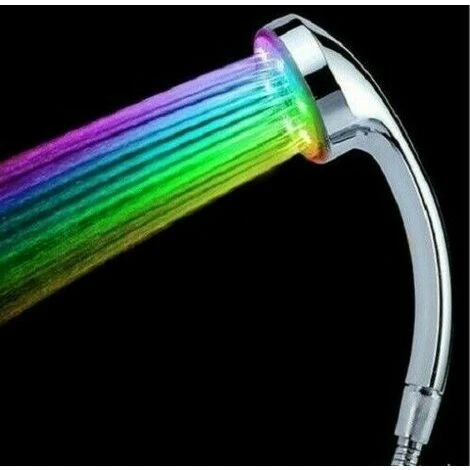 SOFFIONE DOCCIA CROMOTERAPIA MISCELATORE BRACCIO MULTICOLOR LED 7 COLORI 1 SOFFIONE DOCCIA CROMOTERAPIA MISCELATORE BRACCIO MULTICOLOR LED 7 COLORI