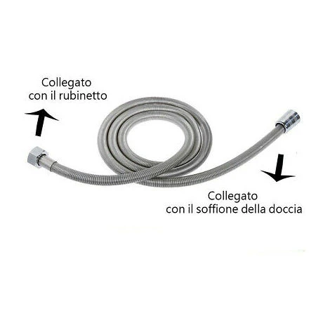 Tubo Flessibile Soffione Doccino Per Doccia Vasca Bagno 1,5mt In Acciaio Cromato 3 Tubo Flessibile Soffione Doccino Per Doccia Vasca Bagno 1,5mt In Acciaio Cromato - immagine 3