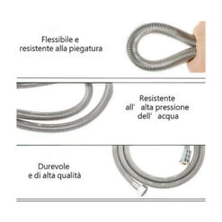 Tubo Flessibile Soffione Doccino Per Doccia Vasca Bagno 1,5mt In Acciaio Cromato 8 Tubo Flessibile Soffione Doccino Per Doccia Vasca Bagno 1,5mt In Acciaio Cromato -Hansgrohe Negozio 23361461 4