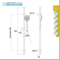 Saliscendi Doccia Nero Opaco Regolabile Con Doccino 5 Funzioni 5 Saliscendi Doccia Nero Opaco Regolabile Con Doccino 5 Funzioni -Hansgrohe Negozio 23440167 3