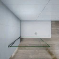 Walk In Parete Doccia In Cristallo 6mm Temperato Trasparente Anticalcare Telaio In Comato Lucido 65x185cm -Hansgrohe Negozio 24304179 4