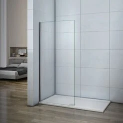 Walk In Parete Doccia In Cristallo Da 6mm Temperato Trasparente Anticalcare Telaio In Cromato Lucido 65x195cm