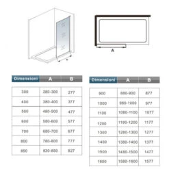 Parete Doccia Walk In Cristallo Temperato Trasparente Anticalcare 8 Mm Con Barra Stabilizzatrice Regolabile da 73-120cm Misura 50x200cm 9 Parete Doccia Walk In Cristallo Temperato Trasparente Anticalcare 8 Mm Con Barra Stabilizzatrice Regolabile da 73-120cm Misura 50x200cm -Hansgrohe Negozio 24304274 5