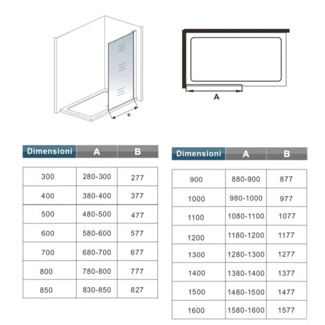 Parete Doccia Walk In Cristallo Temperato Trasparente Anticalcare 8 Mm Con Barra Stabilizzatrice Regolabile da 73-120cm Misura 50x200cm 5 Parete Doccia Walk In Cristallo Temperato Trasparente Anticalcare 8 Mm Con Barra Stabilizzatrice Regolabile da 73-120cm Misura 50x200cm - immagine 5