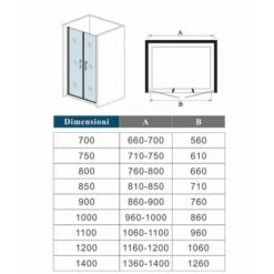 Box Doccia Porta Per Nicchia 195cm Doppie Ante Battenti Saloon In Vetro 6mm Temperato Trasparente Anticalcare 70 Cm (660 Mm-700 Mm) -Hansgrohe Negozio 25356936 5