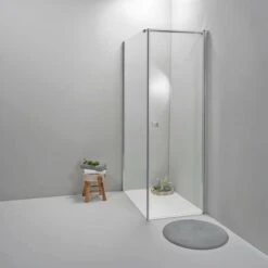 BOX DOCCIA ELITE ANGOLARE 100x70 CM PORTA BATTENTE CON LATO FISSO TRASPARENTE