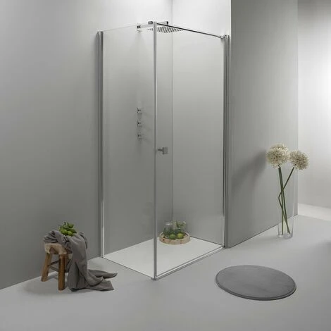 BOX DOCCIA ELITE ANGOLARE 70x90 CM PORTA BATTENTE CON LATO FISSO TRASPARENTE 2 BOX DOCCIA ELITE ANGOLARE 70x90 CM PORTA BATTENTE CON LATO FISSO TRASPARENTE - immagine 2