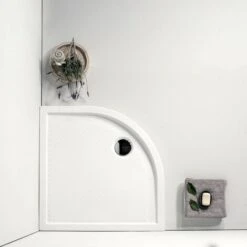 PIATTO DOCCIA AZZURRA FERDY 90x90 CM SEMICIRCOLARE BIANCO -Hansgrohe Negozio 25793493 4