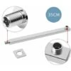 Braccio Per Soffione Doccia Quadrato In Ottone Cromato Completo Di Rosone - 35CM
