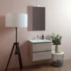 MOBILE BAGNO CON CASSETTI E LAVABO CERAMICO + LUCE A LED 60 CM OLMO LEONE BERLIN