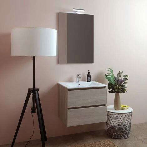 MOBILE BAGNO CON CASSETTI E LAVABO CERAMICO + LUCE A LED 60 CM OLMO LEONE BERLIN 1 MOBILE BAGNO CON CASSETTI E LAVABO CERAMICO + LUCE A LED 60 CM OLMO LEONE BERLIN
