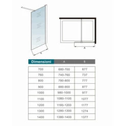 Walk In Parete Per Doccia Cristallo Temperato 8mm Anticalcare Trasparente Inclusa Barra Stabilizzatrice Da 90 Cm Tagliabile 70x190cm -Hansgrohe Negozio 26942820 5