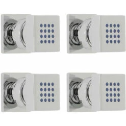 Hudson Reed Kubix Kit Doccia Con 4 X Idrogetti Quadrati - Ottone Solido Cromato - 45 X 45 X 60mm