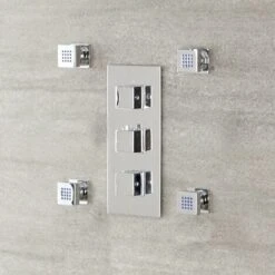 Hudson Reed Kubix Kit Doccia Con 4 X Idrogetti Quadrati - Ottone Solido Cromato - 45 X 45 X 60mm -Hansgrohe Negozio 27714577 3