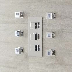 Hudson Reed Kubix Kit Doccia Con 6 X Idrogetti Quadrati - Ottone Solido Cromato - 45 X 45 X 60mm -Hansgrohe Negozio 27714578 3