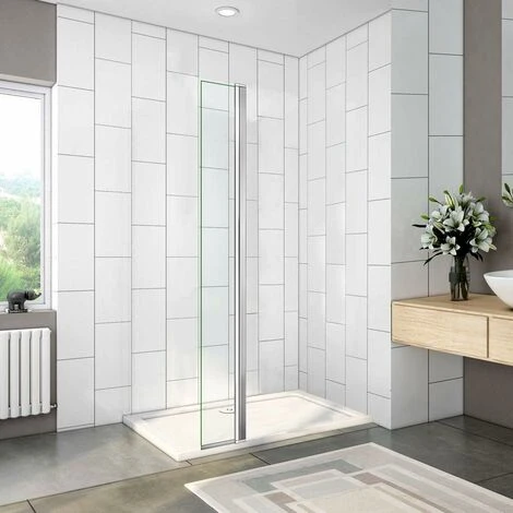 Paretina Mobile Per Walk In Parete Doccia 30x190cm Vetro Da 8 Mm Temperato Trasparente Anticalcare 2 Paretina Mobile Per Walk In Parete Doccia 30x190cm Vetro Da 8 Mm Temperato Trasparente Anticalcare - immagine 2