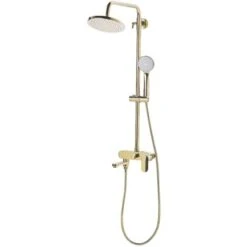 Set Doccia Miscelatore Oro Con Funzione Pioggia Glamour Moderno Gurara