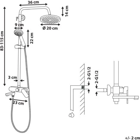 Set Doccia Miscelatore Oro Con Funzione Pioggia Glamour Moderno Gurara 3 Set Doccia Miscelatore Oro Con Funzione Pioggia Glamour Moderno Gurara - immagine 3