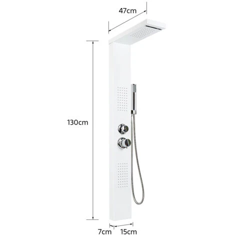 Pannello Doccia In Acciaio Inossidabile,colonna Idromassaggio 5 In 1,soffione Doccia,doccetta E Getti Massaggianti (argento),15 * 47 * 130 Cm 3 Pannello Doccia In Acciaio Inossidabile,colonna Idromassaggio 5 In 1,soffione Doccia,doccetta E Getti Massaggianti (argento),15 * 47 * 130 Cm - immagine 3