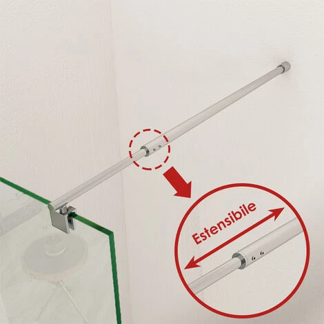 SIRHONA Barra Stabilizzatrice Regolabile 700-1200 Mm Per Box Doccia, Barra Di Fissaggio In Vetro In Acciaio Inossidabile, Per Parete Fissa Da Bagno, Cromo Lucido 2 SIRHONA Barra Stabilizzatrice Regolabile 700-1200 Mm Per Box Doccia, Barra Di Fissaggio In Vetro In Acciaio Inossidabile, Per Parete Fissa Da Bagno, Cromo Lucido - immagine 2