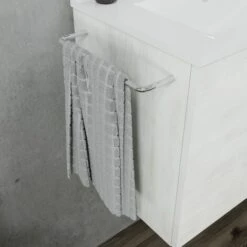 MOBILE BAGNO SOSPESO 60CM ANTE E PORTASALVIETTE QUERCIA BIANCO SQUARE -Hansgrohe Negozio 30081088 5