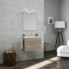 MOBILE BAGNO 60CM QUERCIA PORTA ASCIUGAMANI METALLO SQUARE