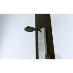 Pannello Doccia Effetto Petra Grigio Rubinetteria Nera Idromassaggio Frontale E Pioggia Con Doccino E Flessibile Incluso -Hansgrohe Negozio 30097560 4