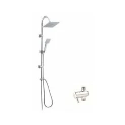 Colonna Doccia Regolabile RESORT Con Soffione Quadro E Doccia Rettangolare | Con-deviatore-in-abs