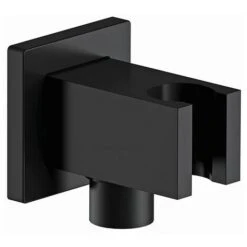 Presa Acqua E Supporto Quadrato In Ottone Nero Opaco