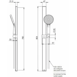 Saliscendi Doccia Con Asta Rettangolare Damast Concept One 16398 Cromo -Hansgrohe Negozio 31493826 4